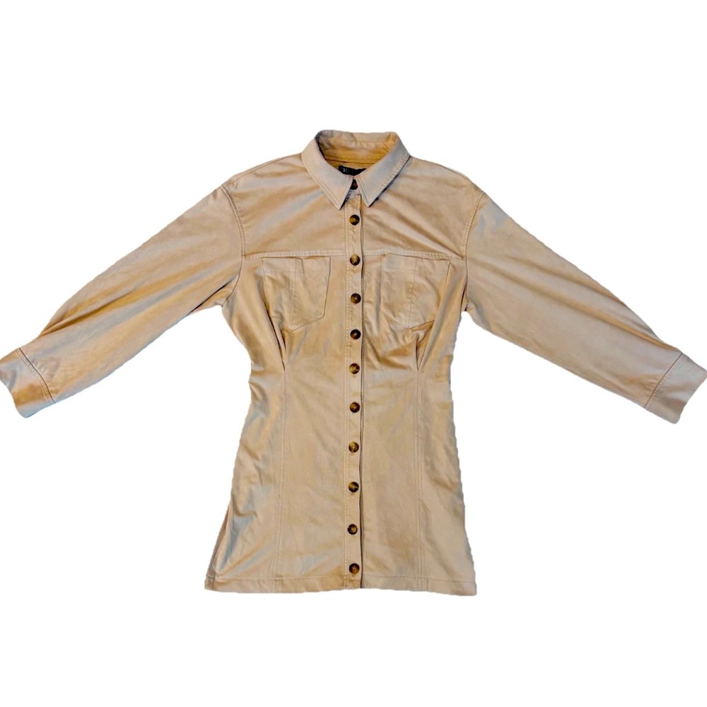 Zara Woman beige faux suede button front camel brown Duster
Coat Jacket SZL vtg